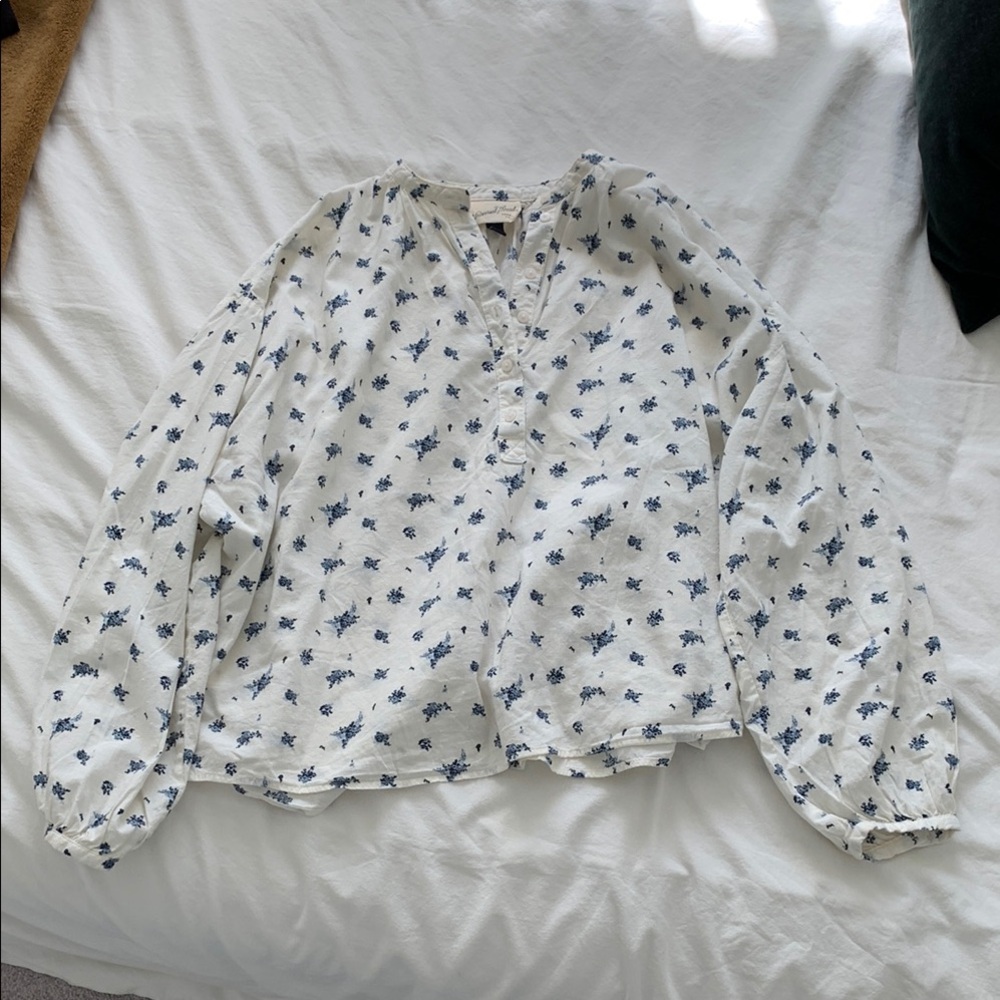 Floral Print Women's Top Universal Thread Cotton